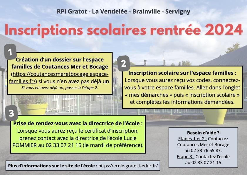 Affiche inscriptions scolaires rentre e 2024